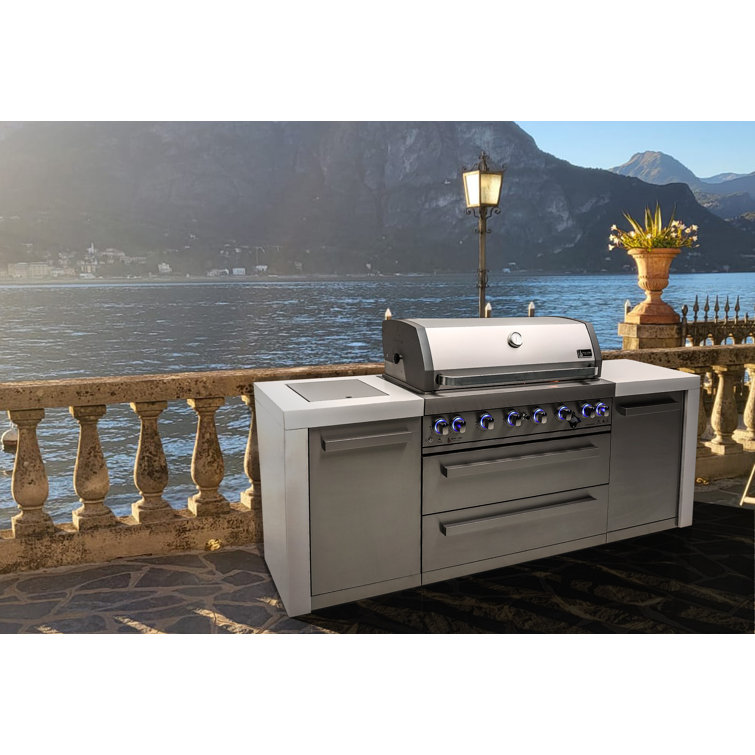 Mont Alpi MAi805D 44inch 6Burner Stainless Steel Outdoor Modular Kitchen BBQ Island Gas Grill